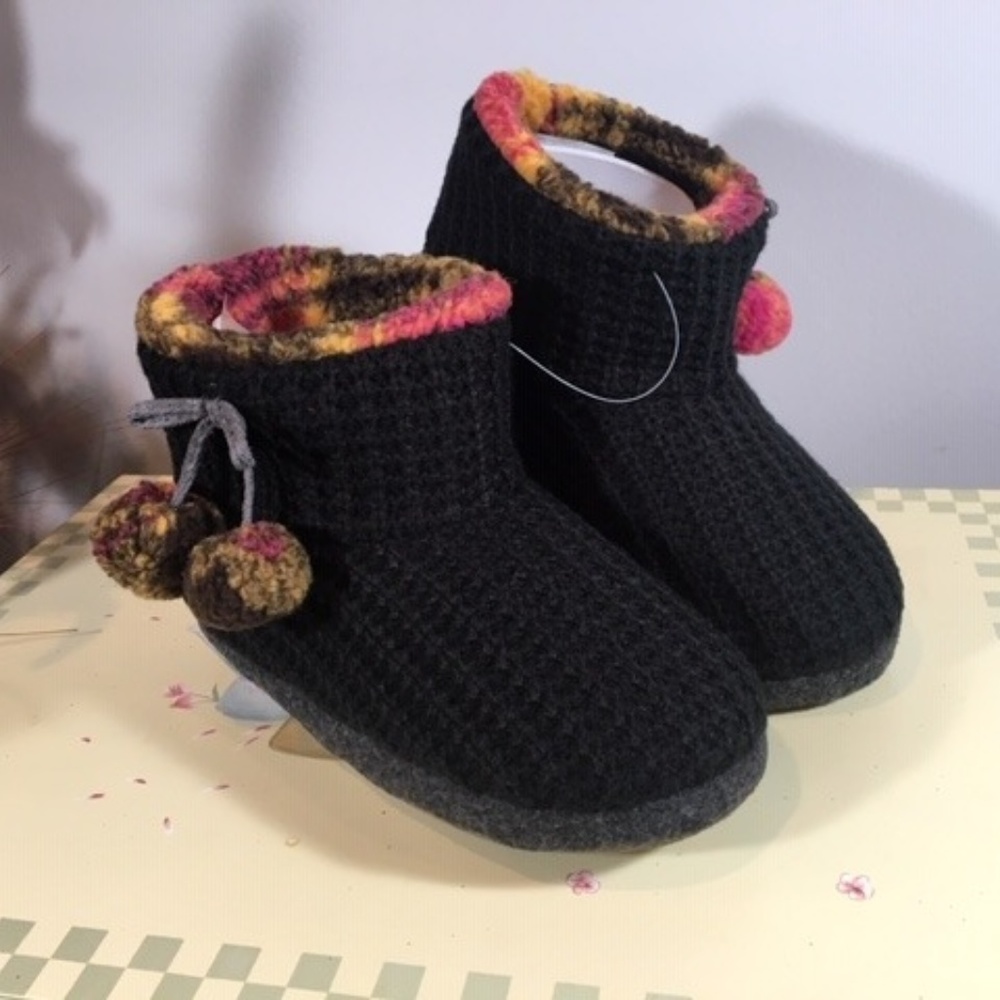 Cuddl Duds Fleece Lined Ankle Bootie Slippers